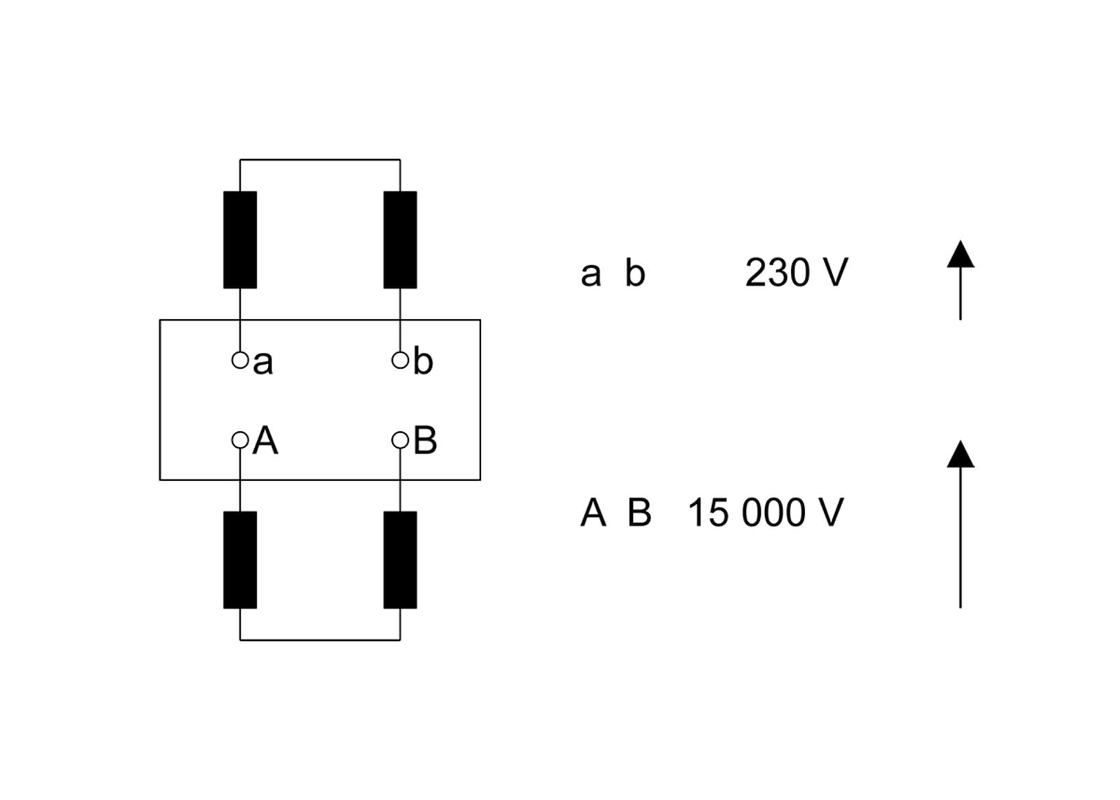 Circuit Diagram of auxiliary transformer with marking of terminals